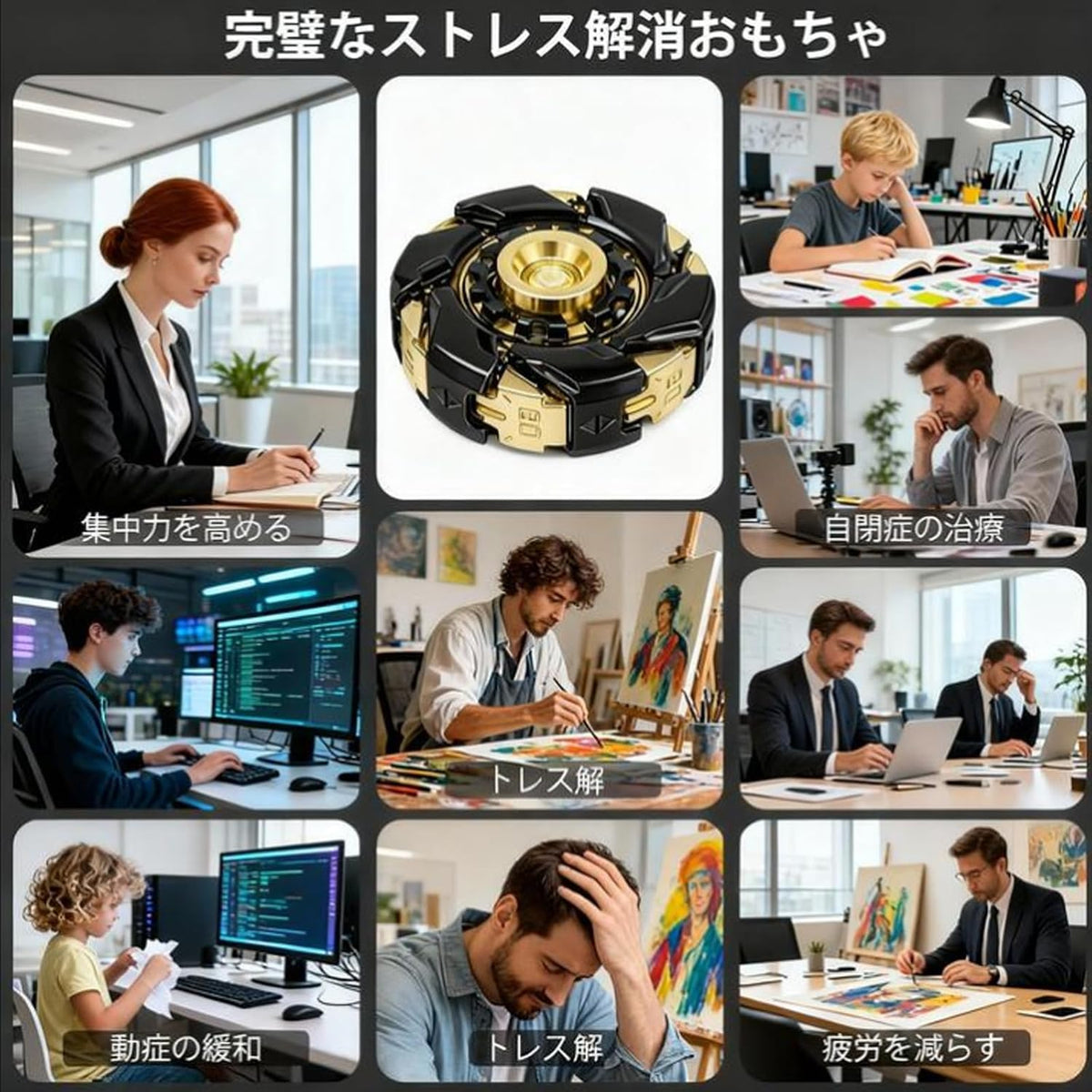 HAWSTONE フィンガースピナー EDC メタル ハンドスピナー